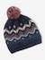 Meisjesset muts + snood + wanten of handschoenen zachte jacquard nachtblauw - vertbaudet enfant 