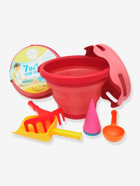 Set van 7 strandspellen COMPACTOYS geel+rood - vertbaudet enfant 