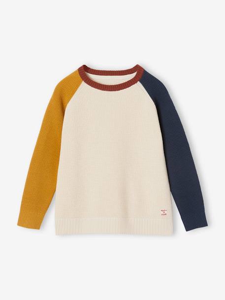 Jongenstrui met colourblock ecru+gemêleerd grijs - vertbaudet enfant 