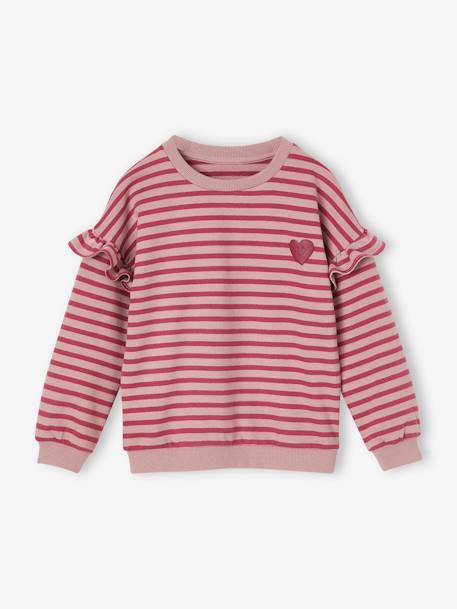 Marinetrui met ruches voor meisjes blauwgroen+jeansblauw+lila+oudroze+roze, gestreept - vertbaudet enfant 