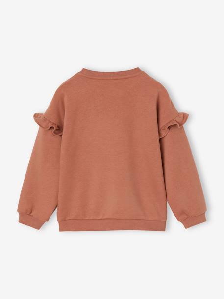 Sweater met ruches voor meisjes oudroze+perzik+roest - vertbaudet enfant 