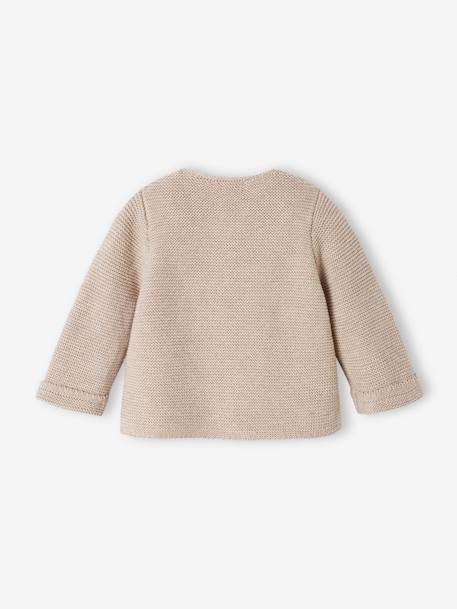 Fijnmazig baby vestje van katoen cappuccino+gemêleerd beige+inkt - vertbaudet enfant 