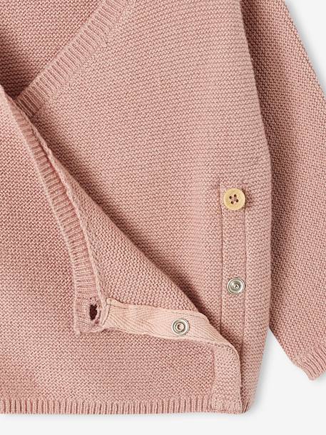 Brassière vest baby van wol en katoen gemêleerd beige+roze (poederkleur)+wit - vertbaudet enfant 