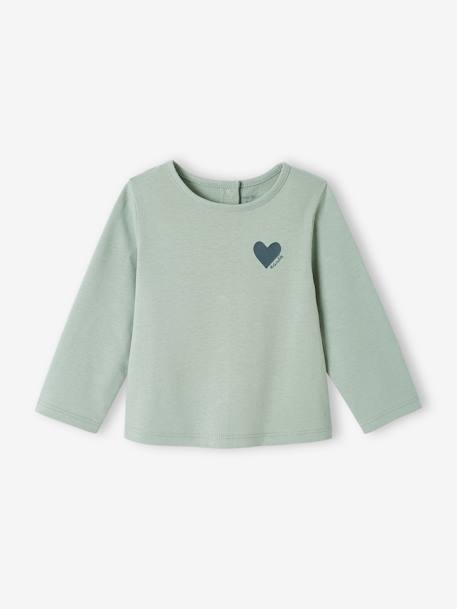 Babyshirt Basics lange mouwen blauwgroen+rozenhout - vertbaudet enfant 