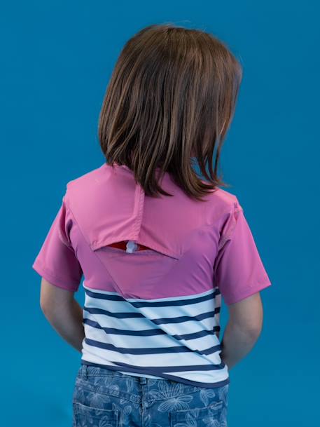 Anti-verdrink T-shirt voor kinderen FLOATEE geel+rood+rozen - vertbaudet enfant 