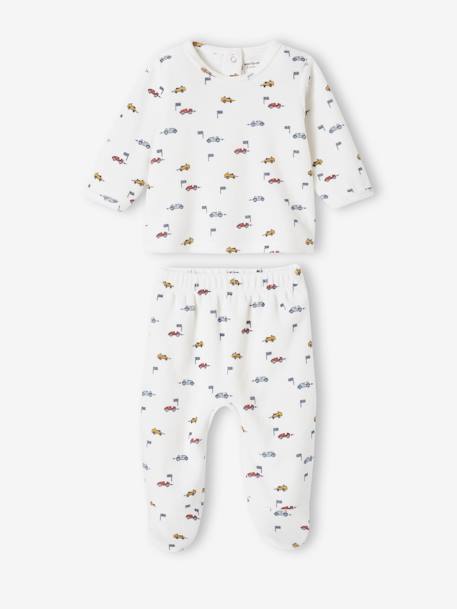 Set van 2 fluwelen 'bolide' babypyjama's terracotta - vertbaudet enfant 