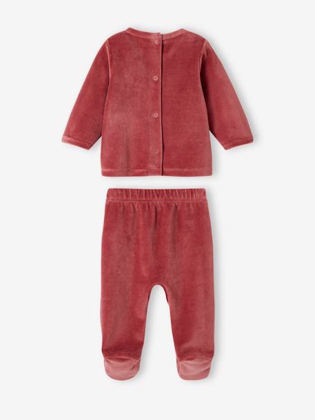 Set van 2 fluwelen 'bolide' babypyjama's terracotta - vertbaudet enfant 