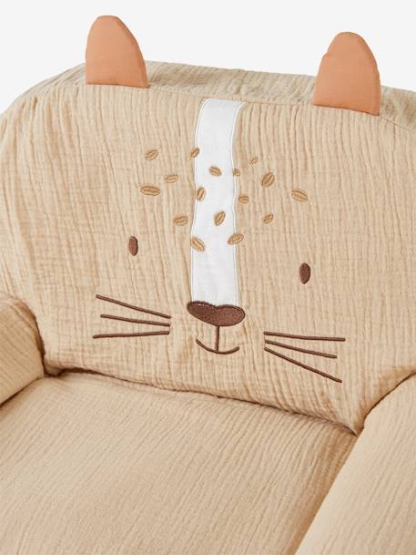 Tijger katoenen gaas schuim fauteuil beige (poederkleur) - vertbaudet enfant 