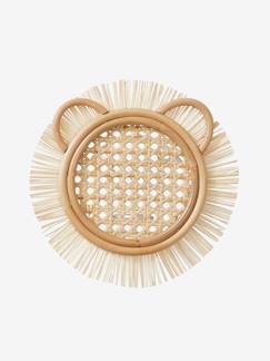 -Wandlamp Leeuw van riet en raffia