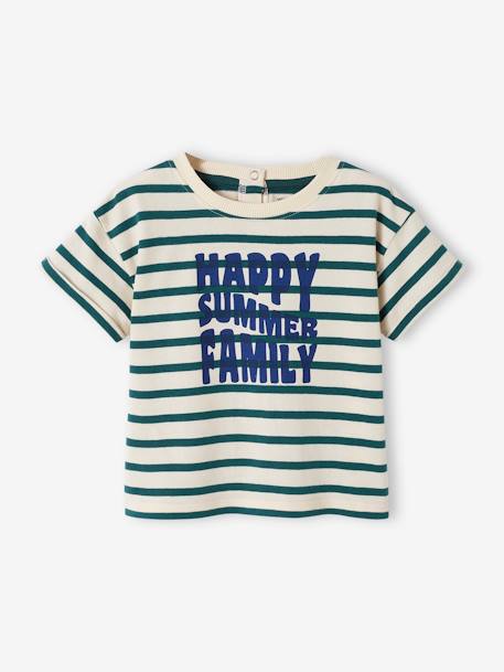 Baby capsule t-shirt zeemansfamilie groen, gestreept - vertbaudet enfant 