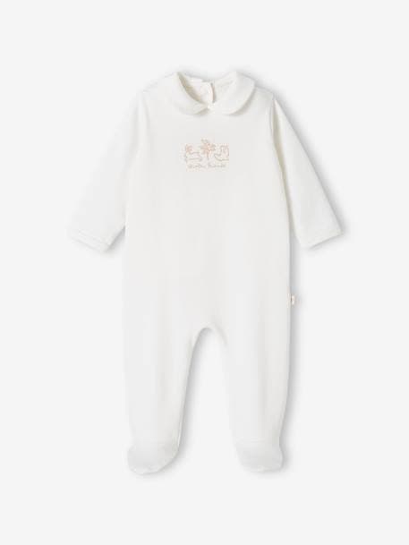 Set van 2 slaappakjes 'dieren' babymeisje van biokatoen jeansblauw+roze (poederkleur) - vertbaudet enfant 