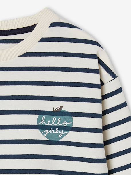 Meisjesshirt lange mouwen blauw, gestreept+hazelnoot+nachtblauw - vertbaudet enfant 