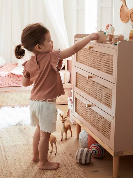 Rieten commode LIGNE POÉSIE groen+roze - vertbaudet enfant 