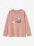 Shirt met girly motief en fantasie details beige (poederkleur)+oudroze - vertbaudet enfant 