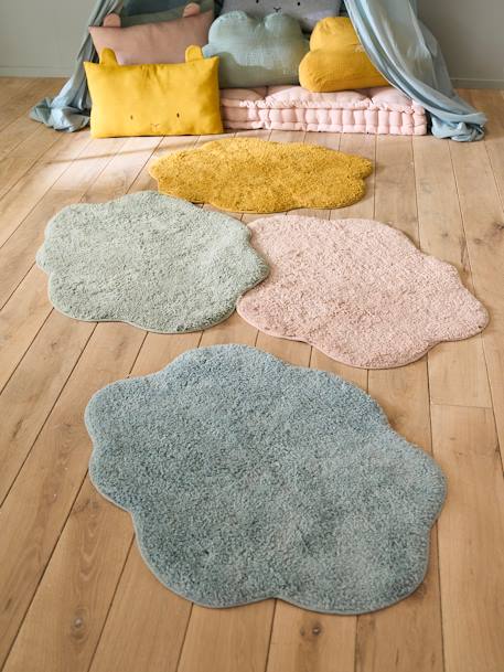 Badstof mat voor babykamer GRIJS LICHT+grijsblauw+mosterdgeel+roze (poederkleur)+saliegroen - vertbaudet enfant 