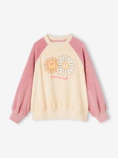 Meisje-Terry raglan sweatshirt met bloemen voor meisjes