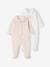 Set van 2 slaappakjes 'dieren' babymeisje van biokatoen jeansblauw+roze (poederkleur) - vertbaudet enfant 