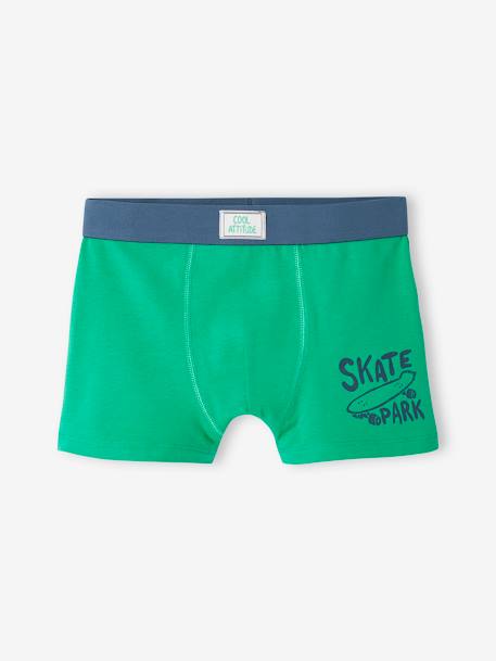 Set met 5 stretch boxers skate jongens groen - vertbaudet enfant 