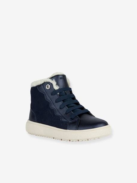 Hoge sneakers met voering J Theleven Girl B ABX GEOX® grijs+marineblauw - vertbaudet enfant 