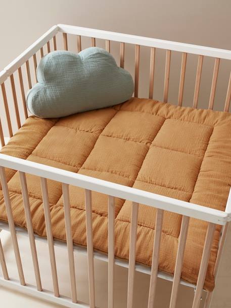 Effen bi-materiaal vloermat / boxkleed okergeel+olijf+taupe+terracotta - vertbaudet enfant 