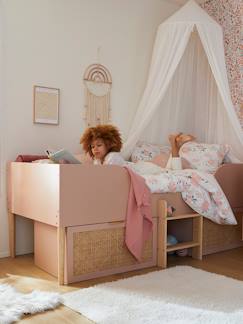 Slaapkamer en Opbergoplossingen-Slaapkamer-Kinderbedje, babybedje-Kinderbedden-Verhoogd kinderbed met rieten opbergruimte LIGNE POÉSIE