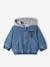 Gevoerd jack voor baby denim met fleece capuchon stone - vertbaudet enfant 