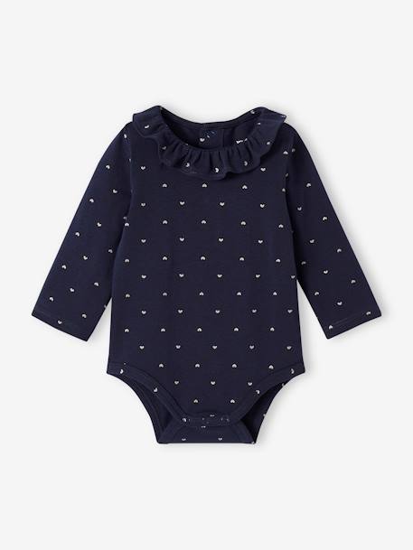 Set van 2 rompers met claudinekraagje en lange mouwen marineblauw - vertbaudet enfant 