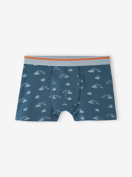 Set met 5 stretch boxers Yéti voor jongens grijsblauw - vertbaudet enfant 