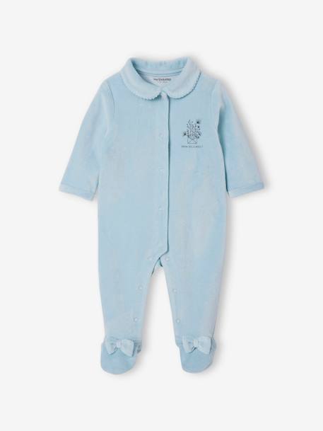 Set van 2 fluwelen pyjamapakjes hemelsblauw - vertbaudet enfant 