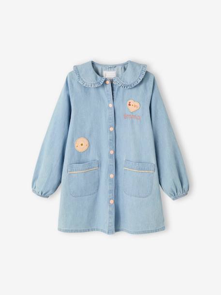 Aanpasbaar meisjesschort van licht denim jeansblauw - vertbaudet enfant 