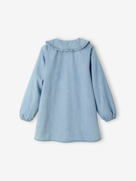 Aanpasbaar meisjesschort van licht denim jeansblauw - vertbaudet enfant 