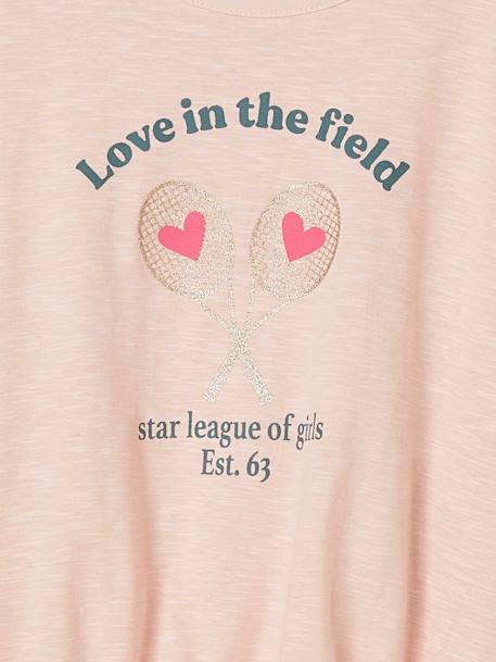 Elastisch sportief T-shirt voor meisjes met lange mouwen roze (poederkleur) - vertbaudet enfant 