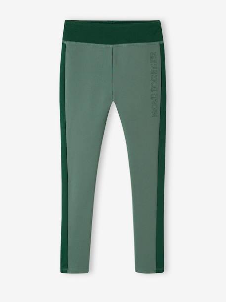 Sportlegging meisjes met zijstroken gemêleerd grijs+groen+koraal+marineblauw+MARINEBLAUW - vertbaudet enfant 