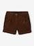 Ribfluwelen meisjesshort beige (poederkleur)+hazelnoot - vertbaudet enfant 