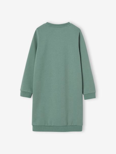 Basics fleece meisjesjurk gemêleerd grijs+lichtroze+marineblauw+smaragdgroen - vertbaudet enfant 