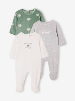 Baby-Set van 3 fluwelen slaappakjes BASICS