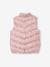 Sportief donsjack zonder mouwen met oprolbare capuchon voor meisjes roze, bedrukt - vertbaudet enfant 