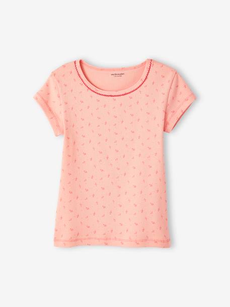 Set van 3 shirts voor meisjes in geribd breiwerk met korte mouwen nude - vertbaudet enfant 