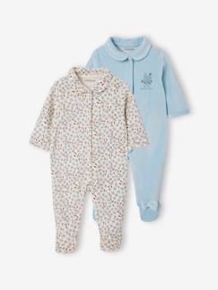 Baby-Pyjama, surpyjama-Set van 2 fluwelen pyjamapakjes