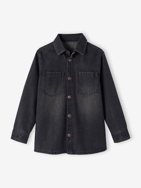 Denim jongenshemd gebleekt denim+stone+zwart denim - vertbaudet enfant 