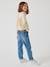 Jeans Mom fit MorphologiK meisjes heupomtrek MEDIUM stone - vertbaudet enfant 