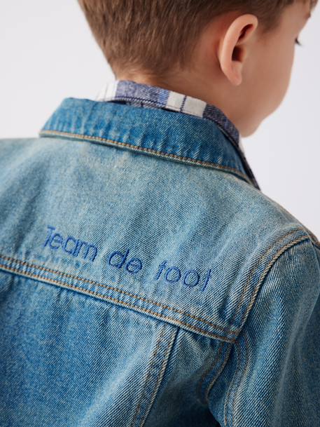 Personaliseerbare 'Waterless' spijkerjack voor jongens stone+zwart denim - vertbaudet enfant 