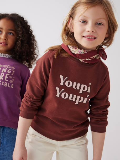 Meisjessweater chocoladebruin - vertbaudet enfant 