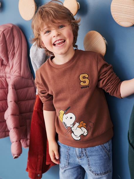 Sweater voor babyjongen Snoopy Peanuts® mokka - vertbaudet enfant 