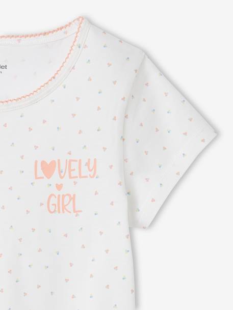 Set van 3 shirts voor meisjes met korte mouwen BASICS wit - vertbaudet enfant 