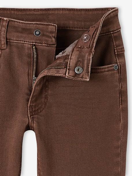 Gekleurde slim MorphologiK FIN jongens beige+chocoladebruin+groengrijs+hemelsblauw+kaki+leiblauw - vertbaudet enfant 