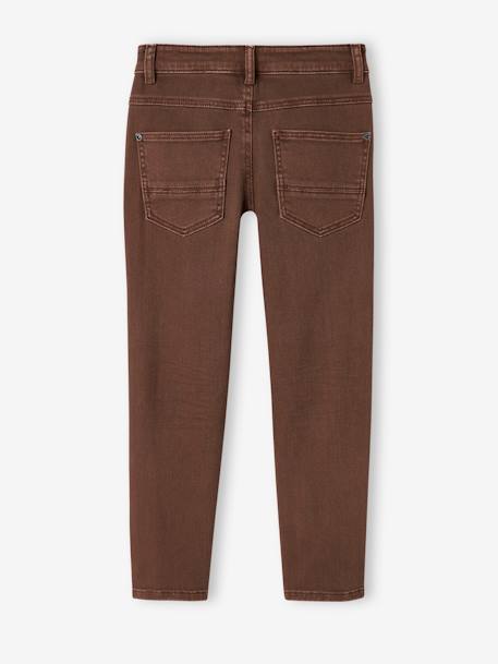 Gekleurde slim MorphologiK FIN jongens beige+chocoladebruin+groengrijs+hemelsblauw+kaki+leiblauw - vertbaudet enfant 