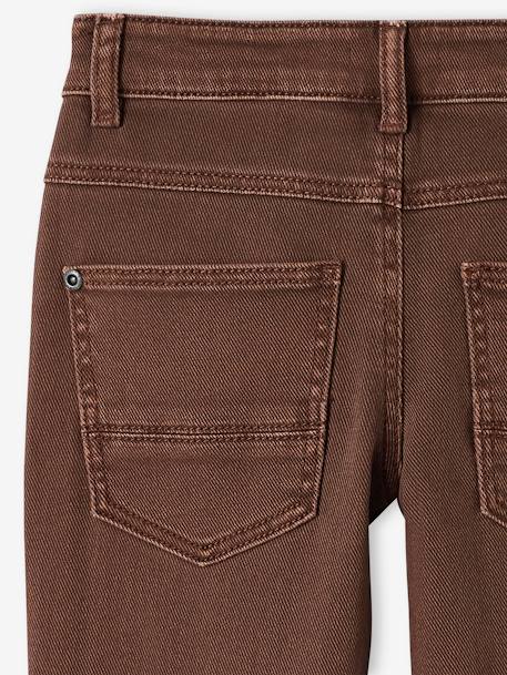 Gekleurde slim MorphologiK FIN jongens beige+chocoladebruin+groengrijs+hemelsblauw+kaki+leiblauw - vertbaudet enfant 