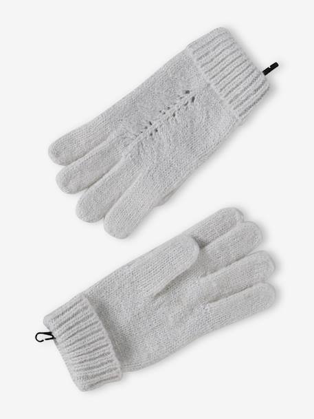 Set muts + snood + handschoenen of wanten van kabelbreisel voor meisjes ecru - vertbaudet enfant 