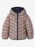 Lichtgewicht omkeerbaar meisjesjack met capuchon en gerecyclede polyester voering 6306+antraciet met print+nachtblauw+roze met print - vertbaudet enfant 